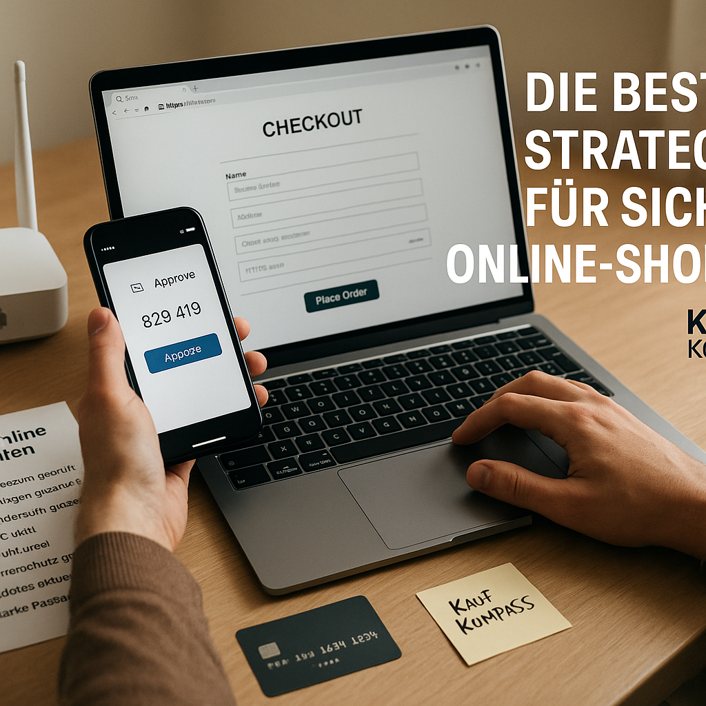 Over‑the‑shoulder photo of a person securing an online purchase on a laptop with an